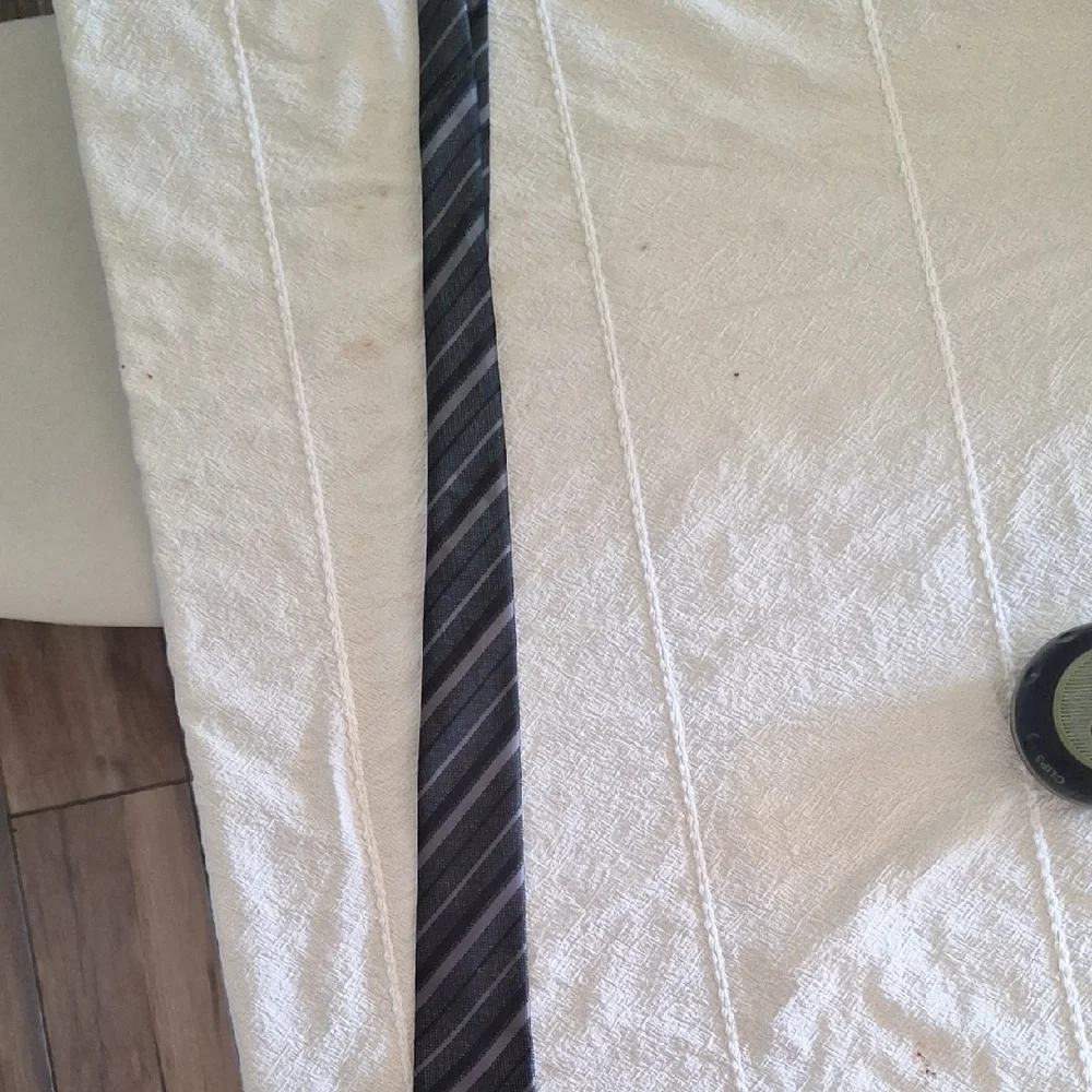 Black and Gray Striped Tie